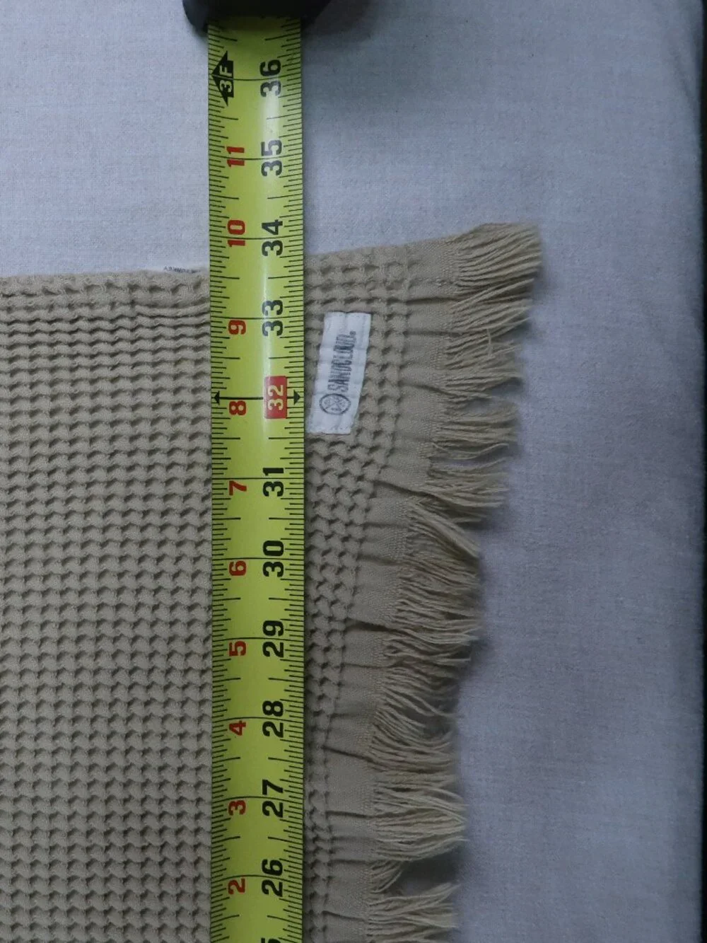 Sandcloud 100% Cotton Turkish Made Waffle Bath Towel Beige Fringe Spa